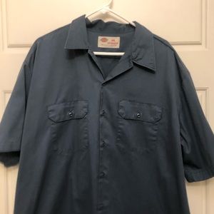 Dickies Navy Blue Button-Down Work Shirt